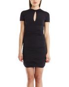 Balmain Short Sleeve Ruched Dress - Lyst