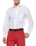 Kiton Linenblend Woven Solid Dress Shirt White - Lyst