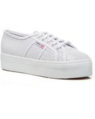 Superga Lace Up Platform Sneakers - Perforated Leather - Lyst