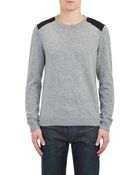 Rag & Bone Suede Shoulder Pullover Sweater - Lyst