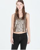 Zara Sequinned Leopard Top - Lyst