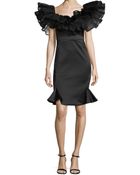 Zac Posen Puff Ruffled Cocktail Dress - Lyst