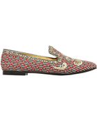 Giuseppe Zanotti 10Mm Embroidered Wool Loafers - Lyst