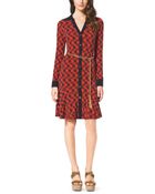 Michael Kors Printed Jersey Shirtdress - Lyst