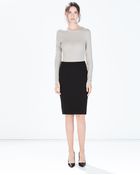 Zara Pencil Skirt With Side Zips - Lyst