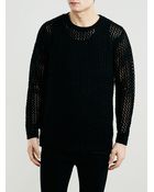 Lac Bk Open Crew Neck Jumper - Lyst