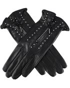 Black.co.uk Swarovski Embellished Black Italian Leather Gloves - Lyst