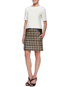 J. Mendel Short-Sleeve Dress With Metallic Skirt - Lyst