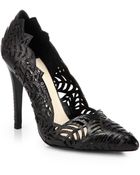 Alice + Olivia Dina Laser-Cut Embossed Pumps - Lyst