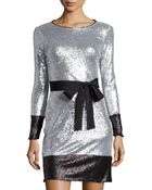 Mark + James By Badgley Mischka Long-Sleeve Sequin Dress - Lyst