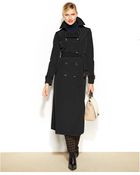 London Fog Hooded Belted Maxi Trench Coat - Lyst