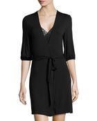 La Perla Surplice-neck Short Robe - Lyst
