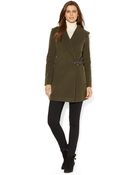 Lauren by Ralph Lauren Cashmere Wool Blend Hooded Coat - Lyst