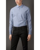 Burberry Modern Fit Microstripe Cotton Shirt - Lyst