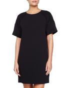 Vince Short-Sleeve Shift Dress W/ Quilted Trim - Lyst