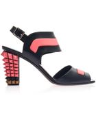 Fendi Polifina Studded Heel Sandals - Lyst