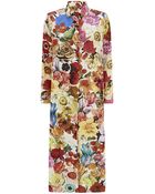 Paul Smith Floral Print Shirt Dress - Lyst
