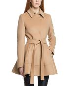 Patrizia Pepe Wool Fabric Coat In Feminine Cut With Closed Collar - Lyst
