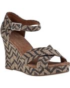 Toms Strappy Wedge Sandal Natural Zebra Fabric - Lyst