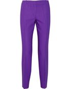 Oscar de la Renta Wool And Silk-Blend Straight-Leg Pants - Lyst