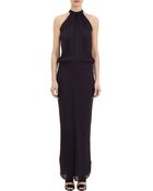 Nili Lotan Ribbon-Tie Halter Maxi Dress - Lyst