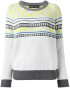Proenza Schouler Long Sleeve Intarsia Sweater - Lyst