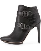 BCBGMAXAZRIA Klasp Leather Ankle-Strap Boot - Lyst