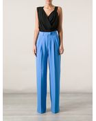 Emanuel Ungaro Pleated Wide Leg Trouser - Lyst