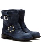 Jimmy Choo Youth Suede Biker Boots - Lyst