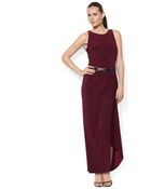 Lauren by Ralph Lauren Floor Length Boatneck Dress - Lyst
