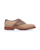 Brunello Cucinelli Beige Suede Wingtip Lace-Up Oxfords - Lyst