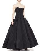 Zac Posen Strapless Silk Ball Gown - Lyst