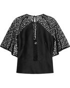 Temperley London Paneled Cotton-Blend Lace And Faille Top - Lyst