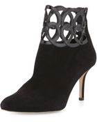 Oscar de la Renta Primavera Suede Bootie - Lyst