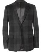 Alexander McQueen Grey Slim-Fit Check Wool Suit Jacket - Lyst