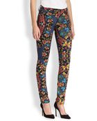 Alice + Olivia Jewel-Print Skinny Jeans - Lyst