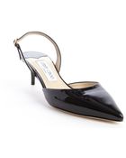 Jimmy Choo Black Patent Leather 'Tide' Slingback Pumps - Lyst