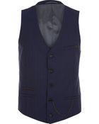River Island Navy Herringbone Pocket Chain Waistcoat - Lyst