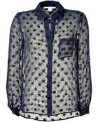 Diane von Furstenberg Chiffon Star Print Shirt - Lyst