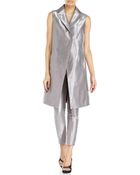 Peachoo + Krejberg Peachoo + Krejberg Silver Metallic Sleeveless Jacket - Lyst