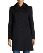 Fleurette Fur-Collar City Coat - Lyst