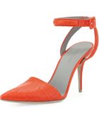 Alexander Wang Lovisa Snake-Print Ankle Wrap Pump - Lyst