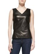 Jason Wu Sleeveless V-Neck Lambskin Leather Shell - Lyst