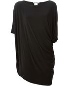 Issey Miyake Draped Short Asymmetric Dress - Lyst