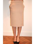 No 21 Crepe Pencil Skirt With Lace Back Black - Lyst