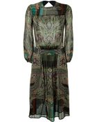 Etro Silk Metallic Dress - Lyst