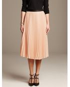 Banana Republic Pleated Chiffon Midi Skirt - Lyst