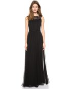 Notte By Marchesa Silk Chiffon Gown Black - Lyst