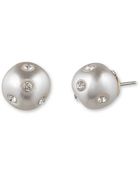 Anne Klein Pearl and Rhinestone Stud Earrings - Lyst