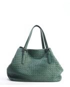 Bottega Veneta Mint Leather Intrecciato Top Handle Tote Bag - Lyst